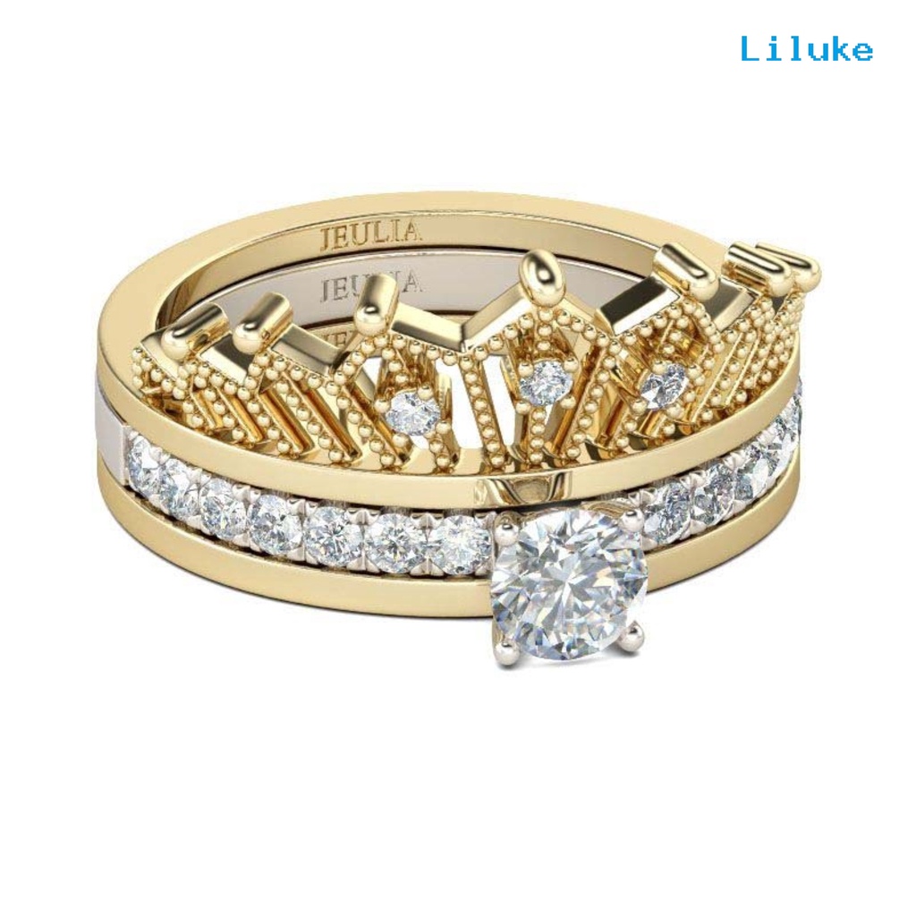 Nhẫn Hợp Kim Hình Vương Miện Đính Đá Thời Trang Cho Nữ