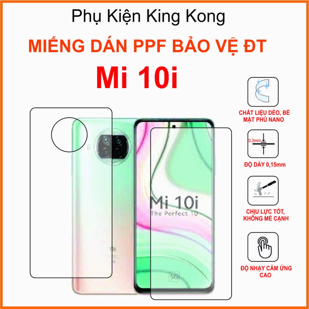 Dán Ppf  Xiaomi Mi 10i FULL  viền sau nhám trong