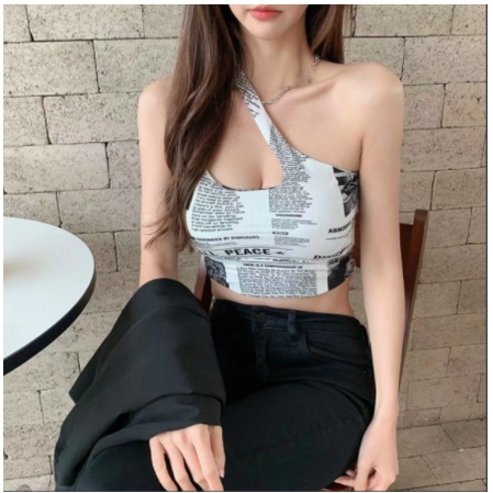 CÁ TÍNH*Áo bra su kiểu dáng Croptop ôm phối dây chéo Fashion #2558