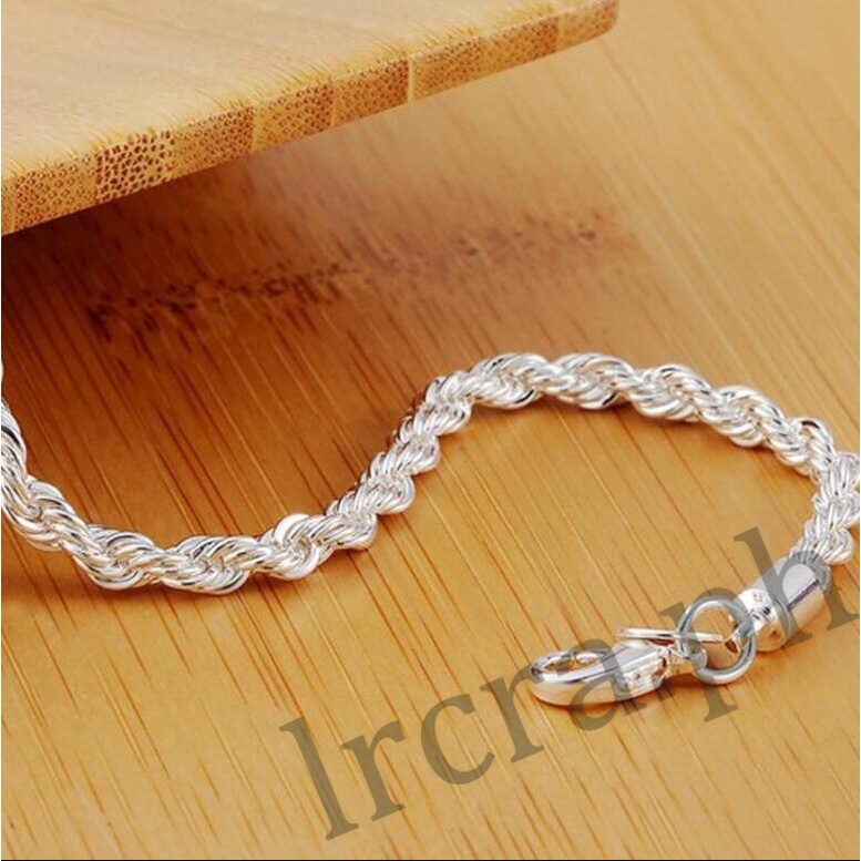 Vòng tay mạ bạc 925 dạng xoắn độc đáo