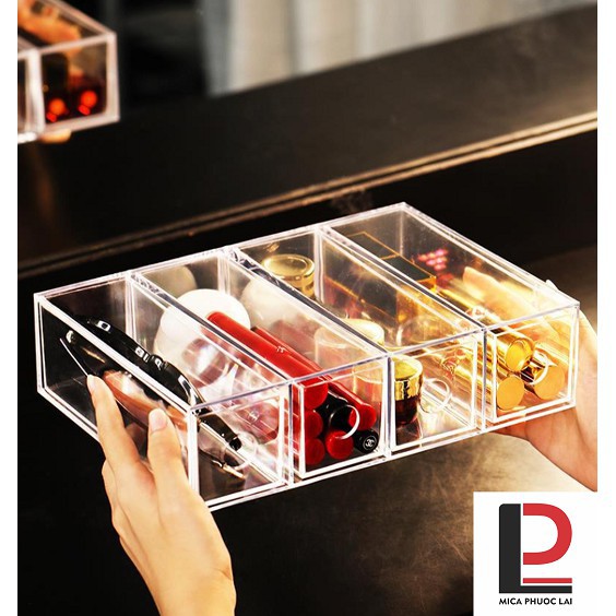 Hộp mica, acrylic nhiều ngăn/ Hộp dụng cụ Mica/ Hộp dụng cụ/ Hộp đựng kính, mỹ phẩm