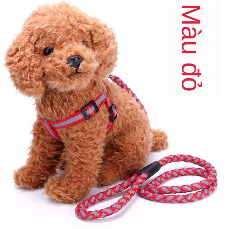 ▦♨[Gửi tiếng chuông] Dây phản quang cho chó, xích thú cưng, lưng đeo ngực, dắt chó đi dạo Teddy Golden Retriever c