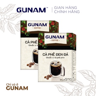 [Tặng hộp L&L] Combo 2 hộp cà phê hòa tan GUNAM cà phê đen đá (hộp 10 gói x 16g)