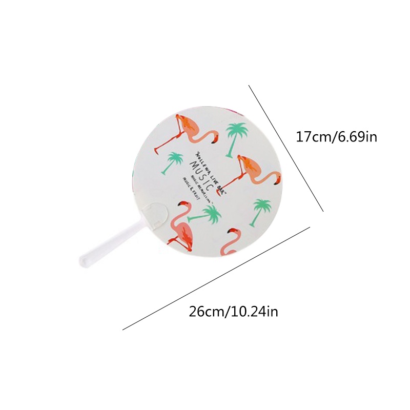 Quạt cầm tay mini hình tròn bằng nhựa họa tiết hoạt hình sáng tạo