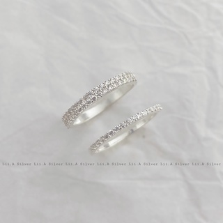 Nhẫn bạc nữ Lii.A Silver, nhẫn bạc nguyên chất đá 1 hàng và 2 hàng