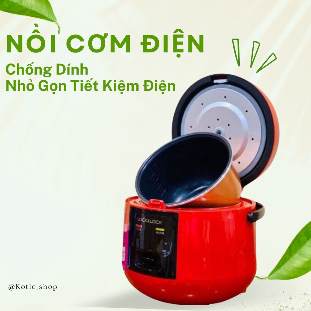 Nồi Cơm Điện Mini Chính Hãng Lock&Lock Mẫu 0.8L Nồi Cơm Cho Gia Đình 2 -3 Người Lòng Nồi Chống Dính Nhỏ Gọn Kotic_shop