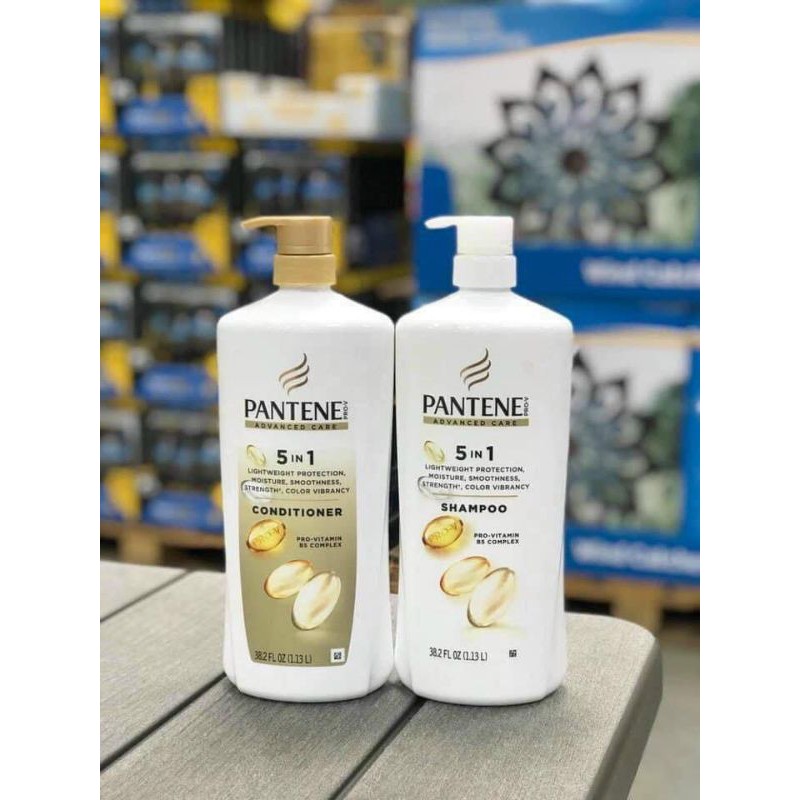 1 cặp gội xả Pantene 5in1 Mỹ chai 1.13L