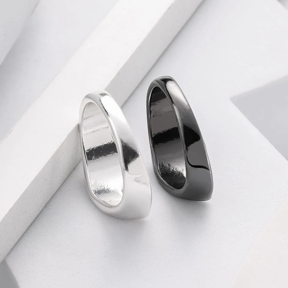 [Mới] 1 Nhẫn Tai Chi Yin Yang Hợp Kim Đơn Giản Cho Cặp Đôi / Nam Nữ