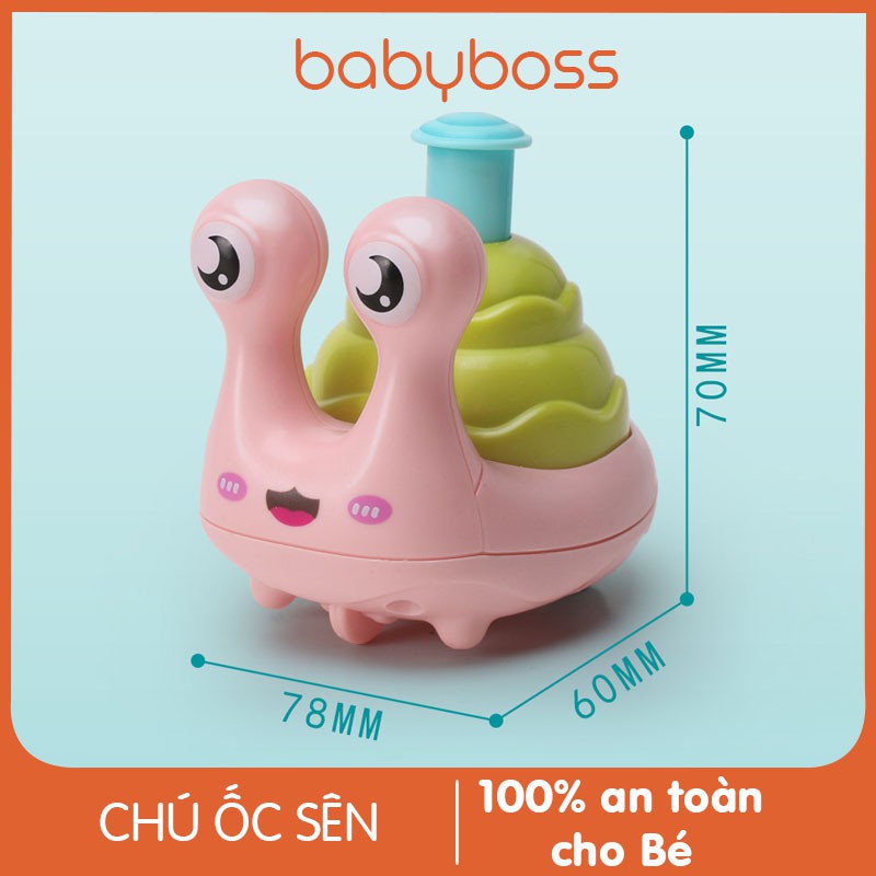 Đồ chơi cho bé ốc sên chạy dây cót cho bé - nhấn nút để chạy - babyboss