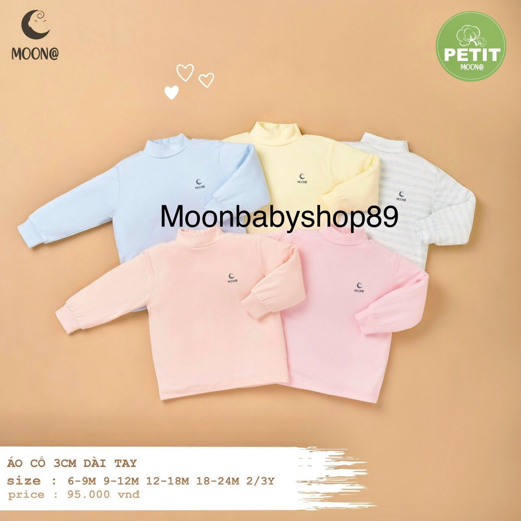 Áo giữ nhiệt cổ 3cm dài tay chất petit bé trai/bé gái sz 6/9m đến 2/3y