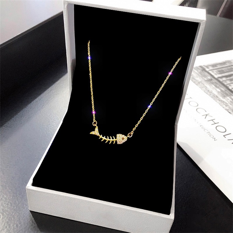 Dây chuyền mạ vàng 18k hình xương cá độc đáo