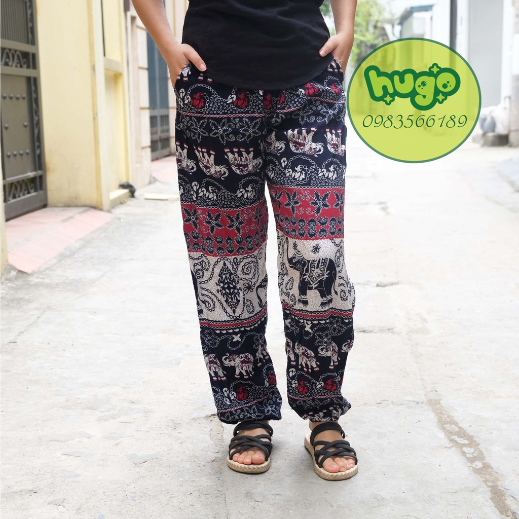 Quần lanh thổ cẩm 🌈 may tại xưởng 🌈 Quần alibaba lanh thái nam nữ hoạt tiết thổ cẩm | BigBuy360 - bigbuy360.vn