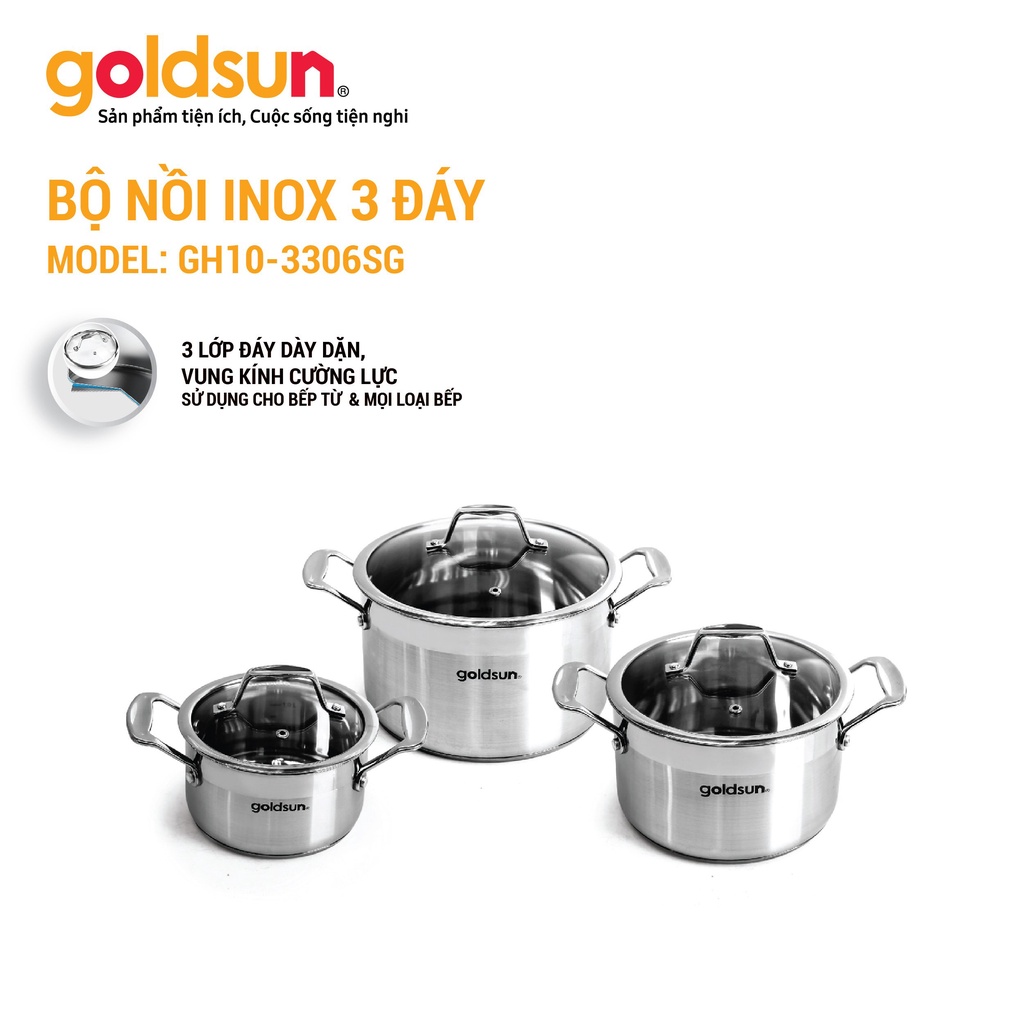 Bộ nồi inox Goldsun GH10-3306SG