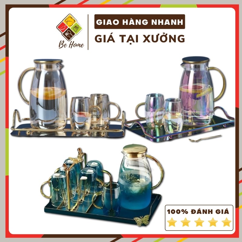 Bình Thủy Tinh Borosilicate BEHOME Bình thủy tinh pha trà Phong Cách Châu Âu Thiết kế sang Trọng Tinh Tế