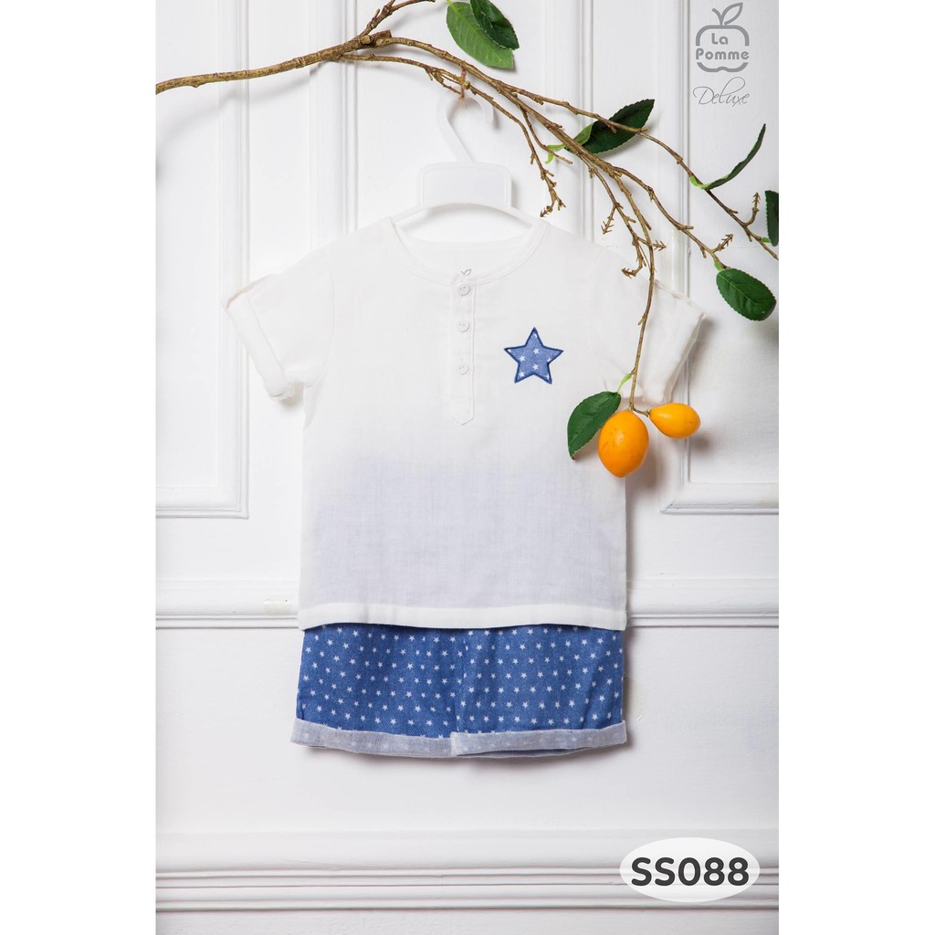[CHÍNH HÃNG] Bộ cộc tay quần đùi xô Nhật họa tiết hình sao SS088 La Pomme