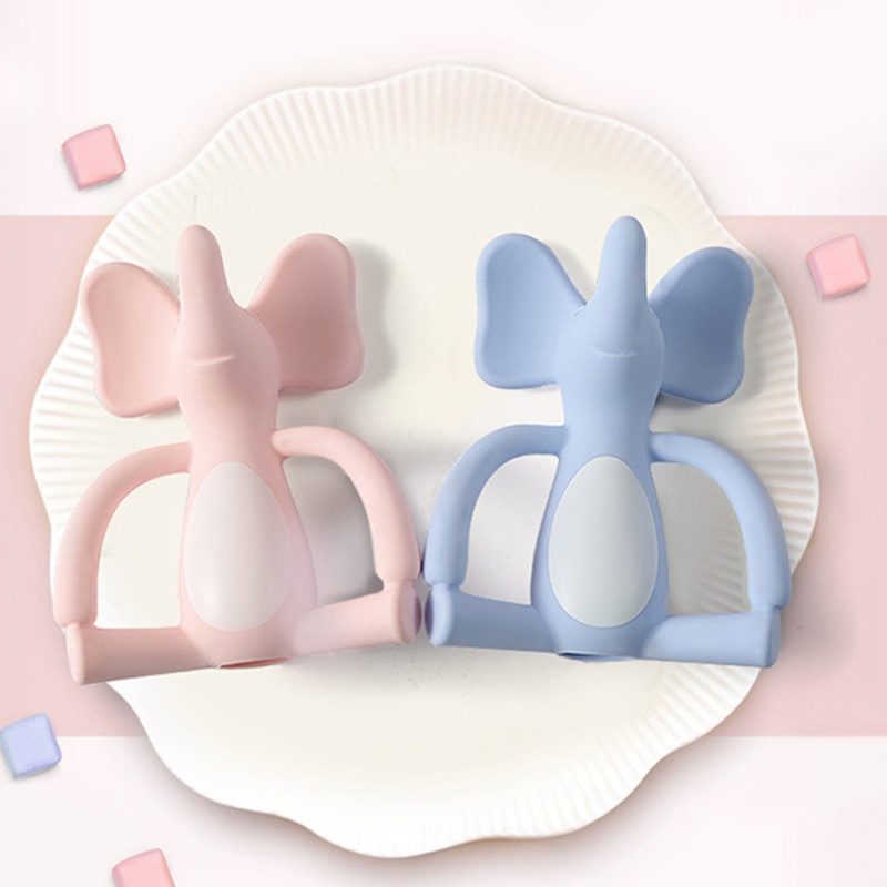 1 Đồ Chơi Ngậm Mọc Răng Hình Chú Voi Hoạt Hình Bằng Silicon Thoải Mái Cho Bé