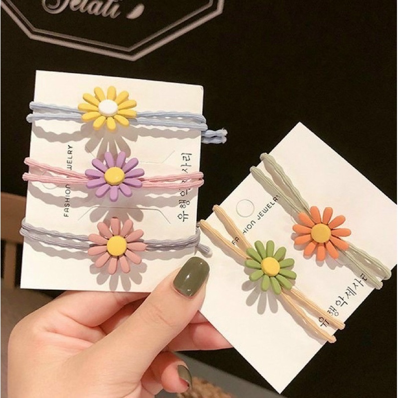 Combo 10 chiếc dây buộc tóc hoa cúc mẫu mới cực xinh [HOT]