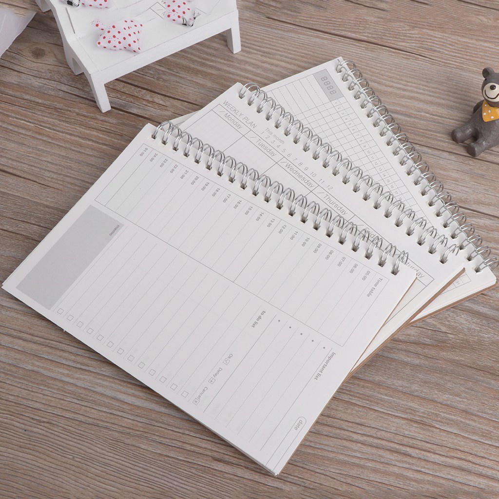 Sổ Tay Ghi Chú Lên Kế Hoạch / Tháng / Hàng Tuần / Hàng Ngày Agenda