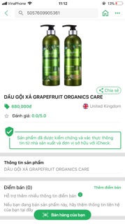 Bộ gội và xả Bưởi GrapeFruit 800ml X2