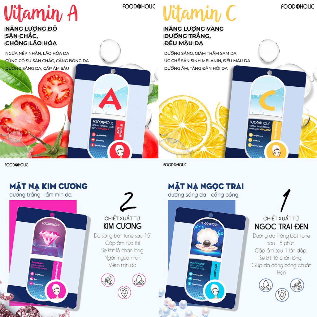Combo 10 Mặt Nạ Dưỡng Chất Dưỡng Trắng Cho Da  23g x10