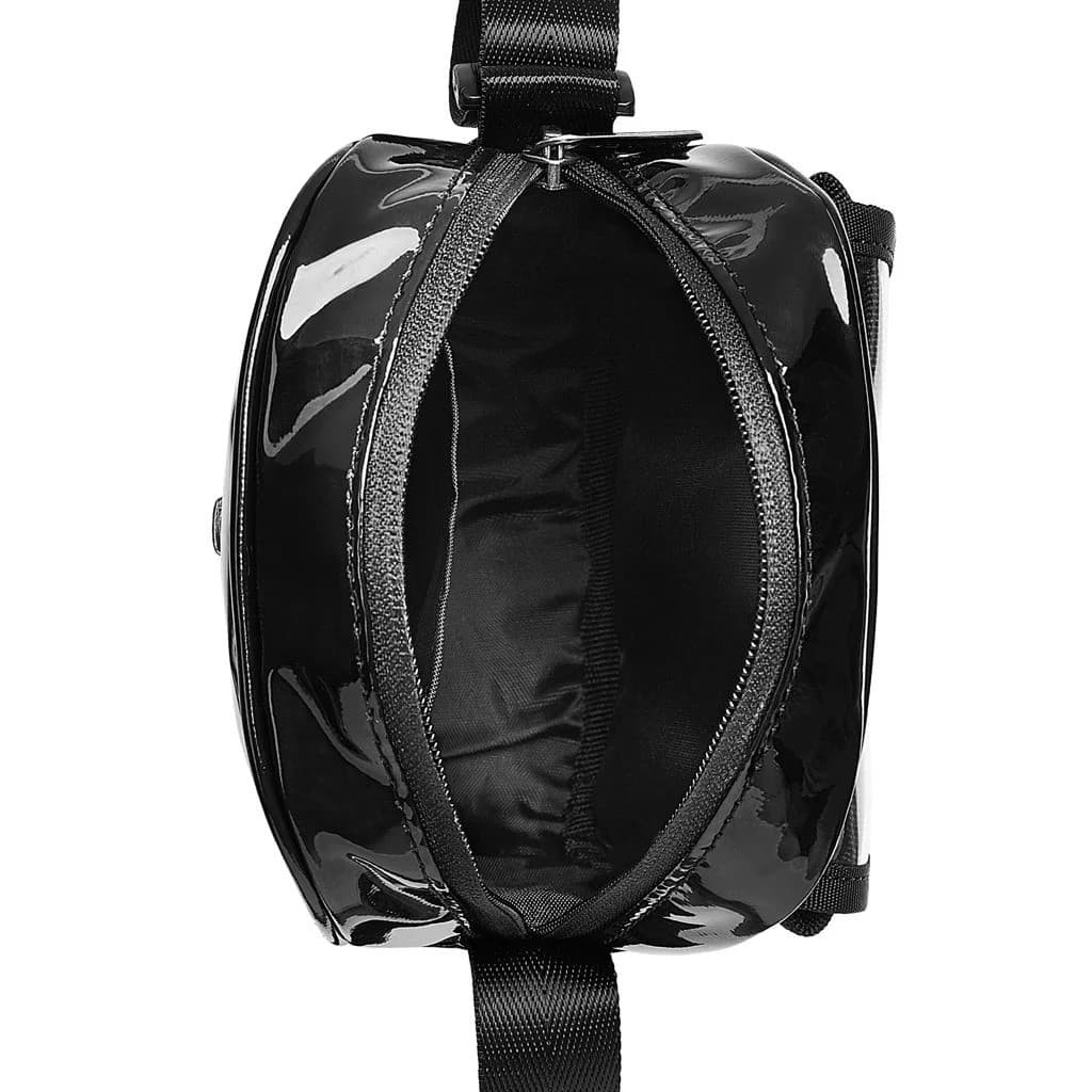 Túi Đeo Chéo Unisex Shoulder Bag Degrey Freestyle Màu Đen Trắng Chất Lệu Da PU Bóng Sáng