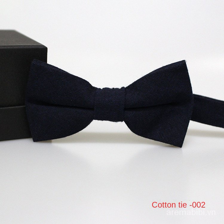 Cà vạt nơ màu trơn chất liệu cotton thời trang lịch lãm cho nam