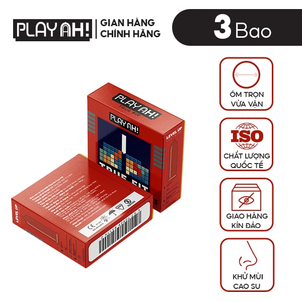Bao Cao Su PLAYAH True Fit Ôm Sát Hộp 3/10 size 49mm