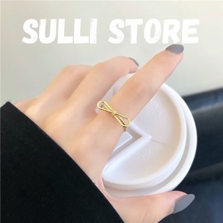 Nhẫn nữ nơ vàng bền màu Hàn Quốc Sulli store
