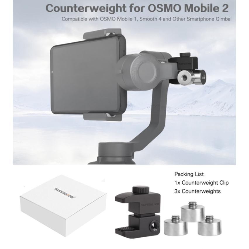 (THANH LÝ)  Kẹp tay cầm chống rung có tạ đối trọng cho DJI OSMO Mobile 2/ Smooth 4