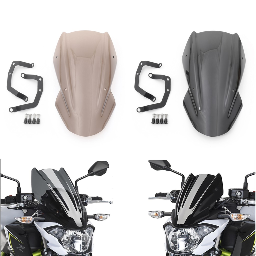 Kính chắn gió AREYOURSHOP có khung đỡ cho xe máy Kawasaki z650 2017-2019