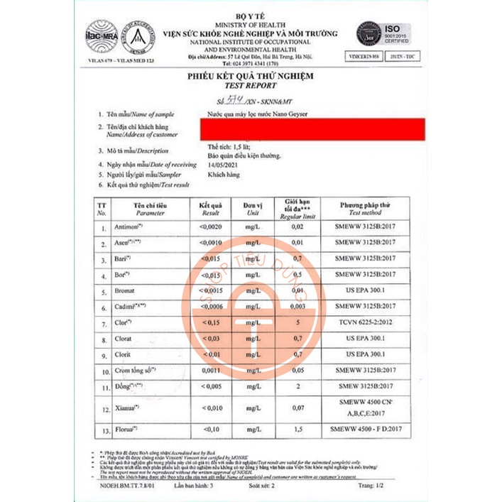 Máy Lọc Nước Geyser ECOTAR 3 Máy Không Dùng Điện - Made in Russia