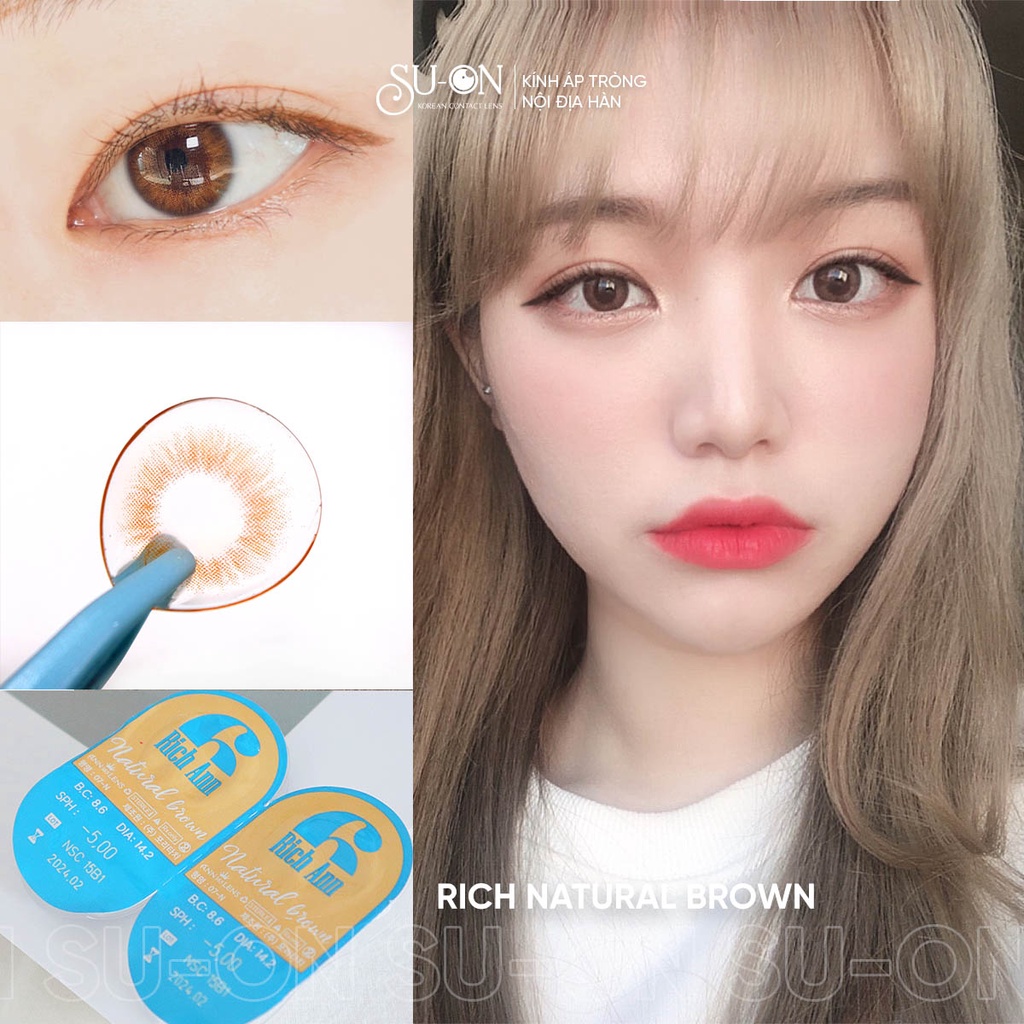 Lens 1 ngày Ann365 RICH NATURAL BROWN áp tròng 14,2mm, màu nâu trong tự nhiên Hàn Quốc, siêu êm đeo cả ngày