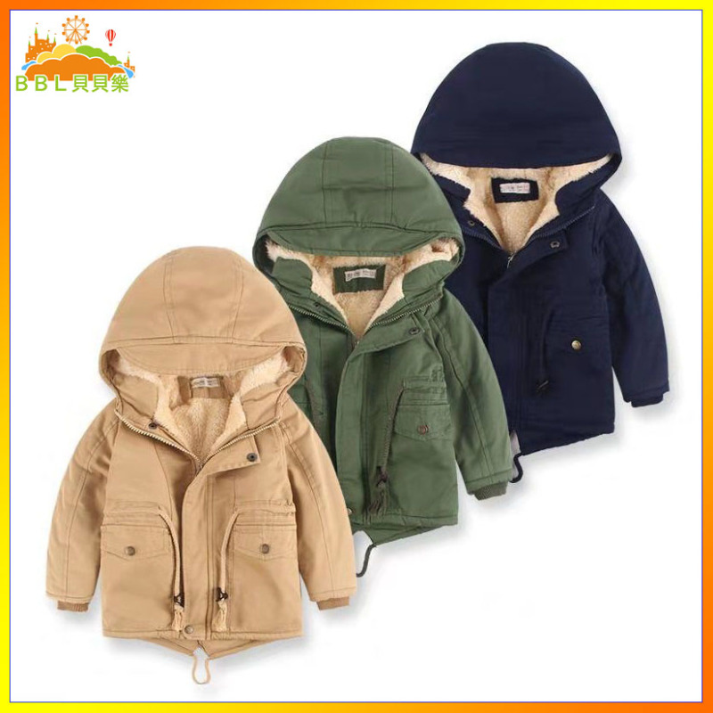 Áo Khoác Phao cotton Có Nón Trùm Đầu Dành Cho Bé Trai