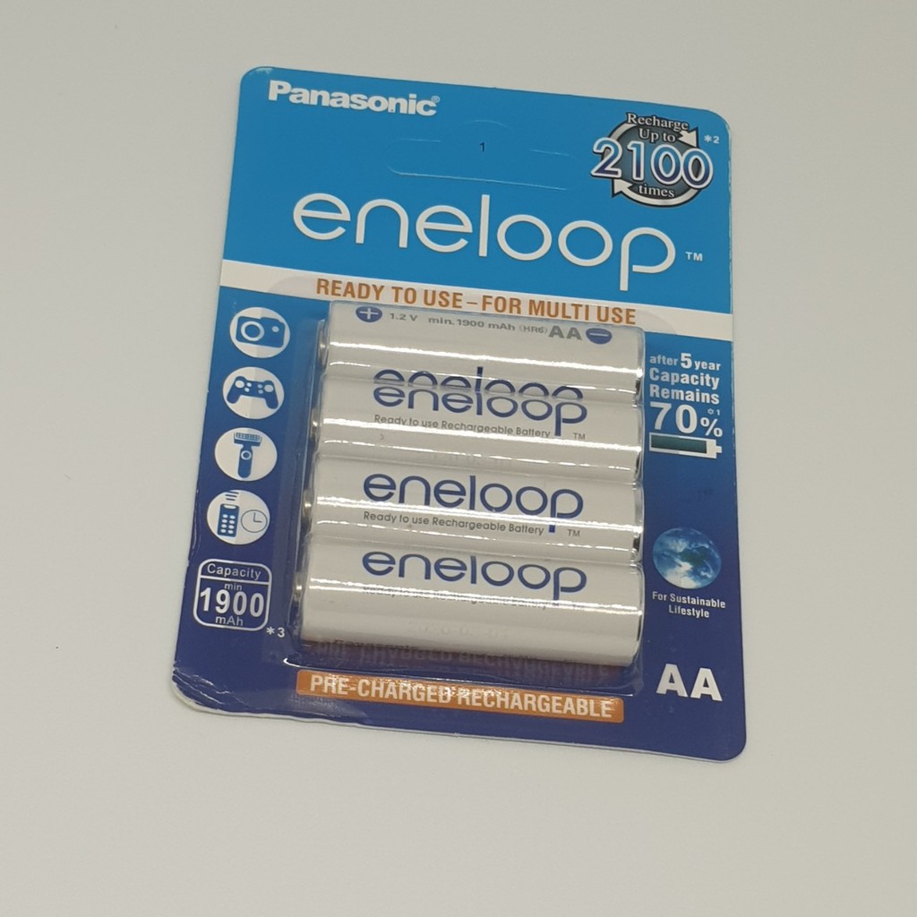 Bộ 4 Pin Sạc AA 1.2v 1900mah Eneloop Chính hãng tặng kèm hộp đựng pin