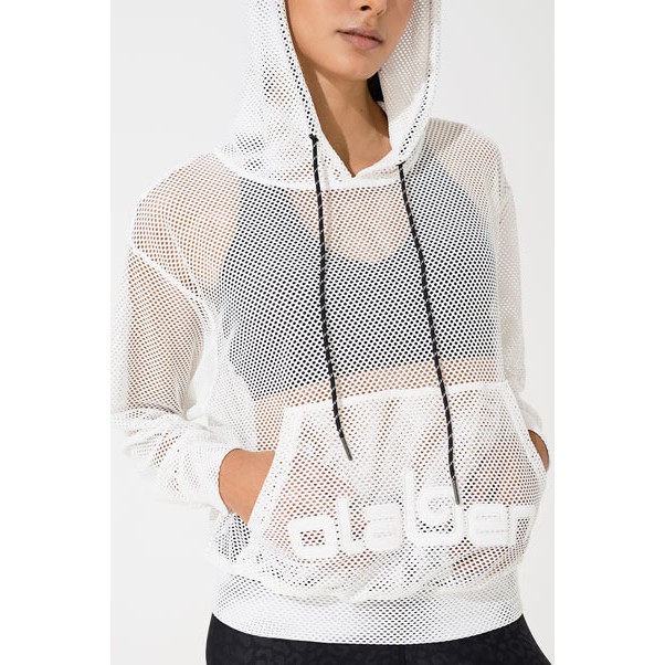 OLABEN Áo khoác lưới trắng tập Yoga Gym Mesh Carlo Hoodie