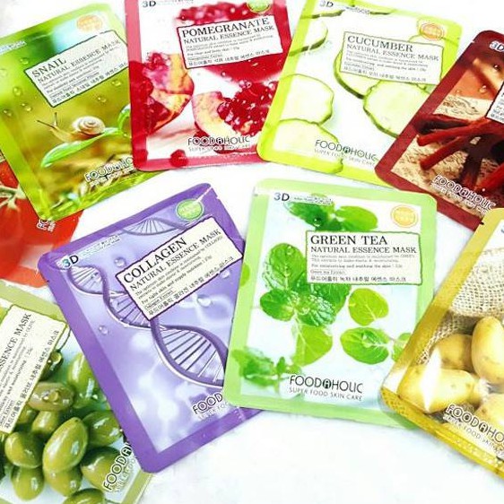 Set 10 mặt nạ dưỡng da Foodaholic 3d hoa quả hàn quốc Siêu Hot