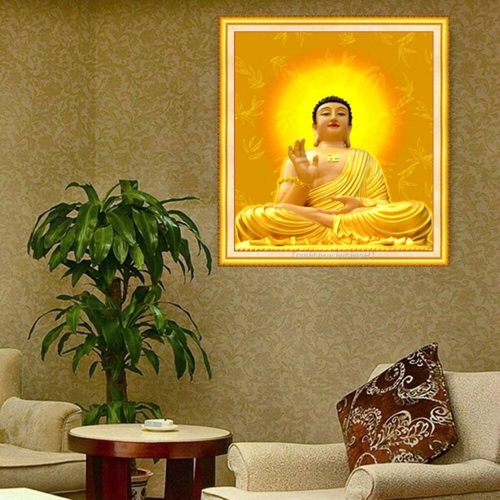 Tranh thêu 3D Phật Tổ Như Lai 43x47cm LV3210