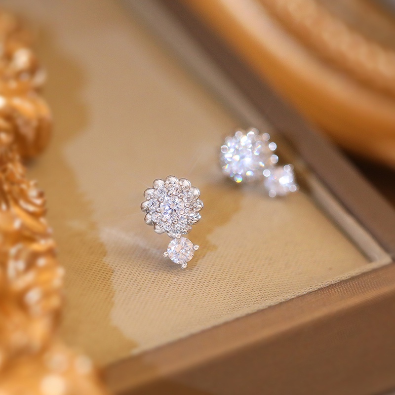 Khuyên tai JIUDUOLAN đính đá zircon nhân tạo sáng bóng phong cách Hàn Quốc sang trọng thời trang dành cho nữ