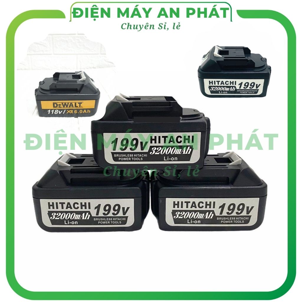 Pin máy khoan makita dewalt hitachi máy 10 cell màu tím 199V, 118V