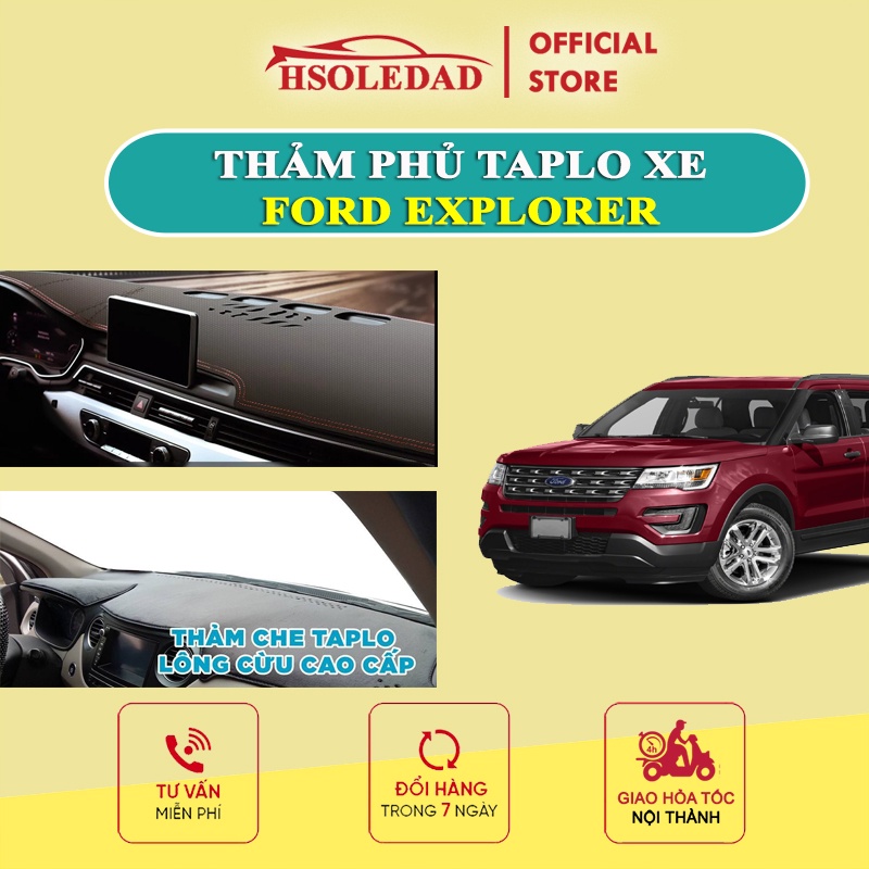 Thảm taplo FORD EXPLORER bằng lông Cừu 3 lớp hoặc Da Cacbon