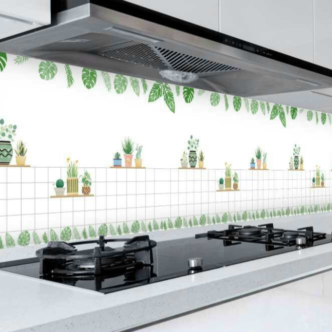 Giấy dán bếp tráng nhôm chịu nhiệt khổ 3 mét, miếng decal dán tường bếp chống dầu mỡ