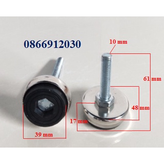 Chân tăng chỉnh bọc thép, bọc sắt không gỉ M10 x 60 mm