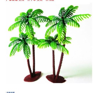 Cây dừa nhựa trang trí bánh kem -14Cm, tiểu cảnh, topper cake