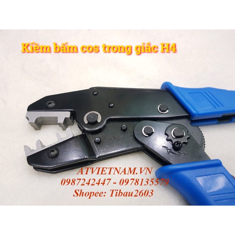Kiềm bấm cos trong giắc đèn  H4 - kìm chuyên dụng bấm cos H4