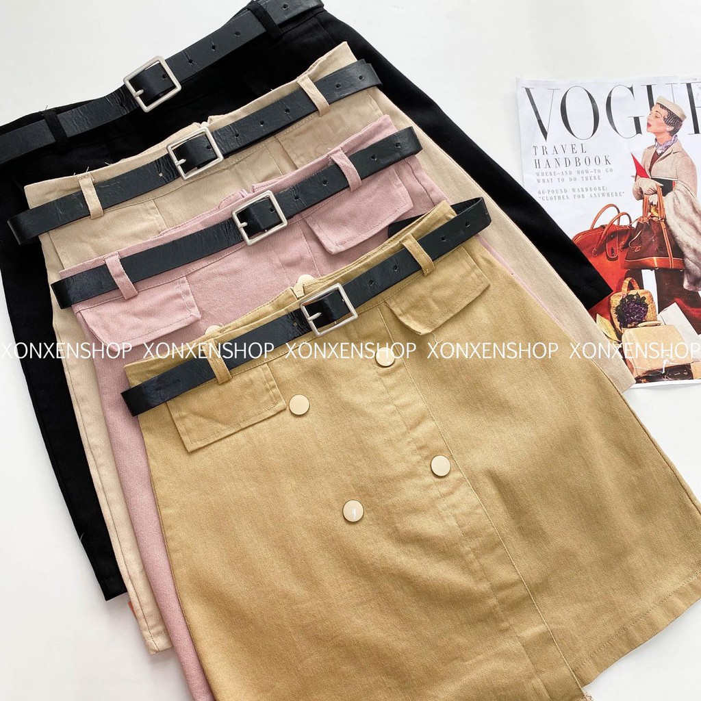 Chân váy chữ A dáng ngắn Xonxen shop chất vải kaki size s m, mã 362 | BigBuy360 - bigbuy360.vn