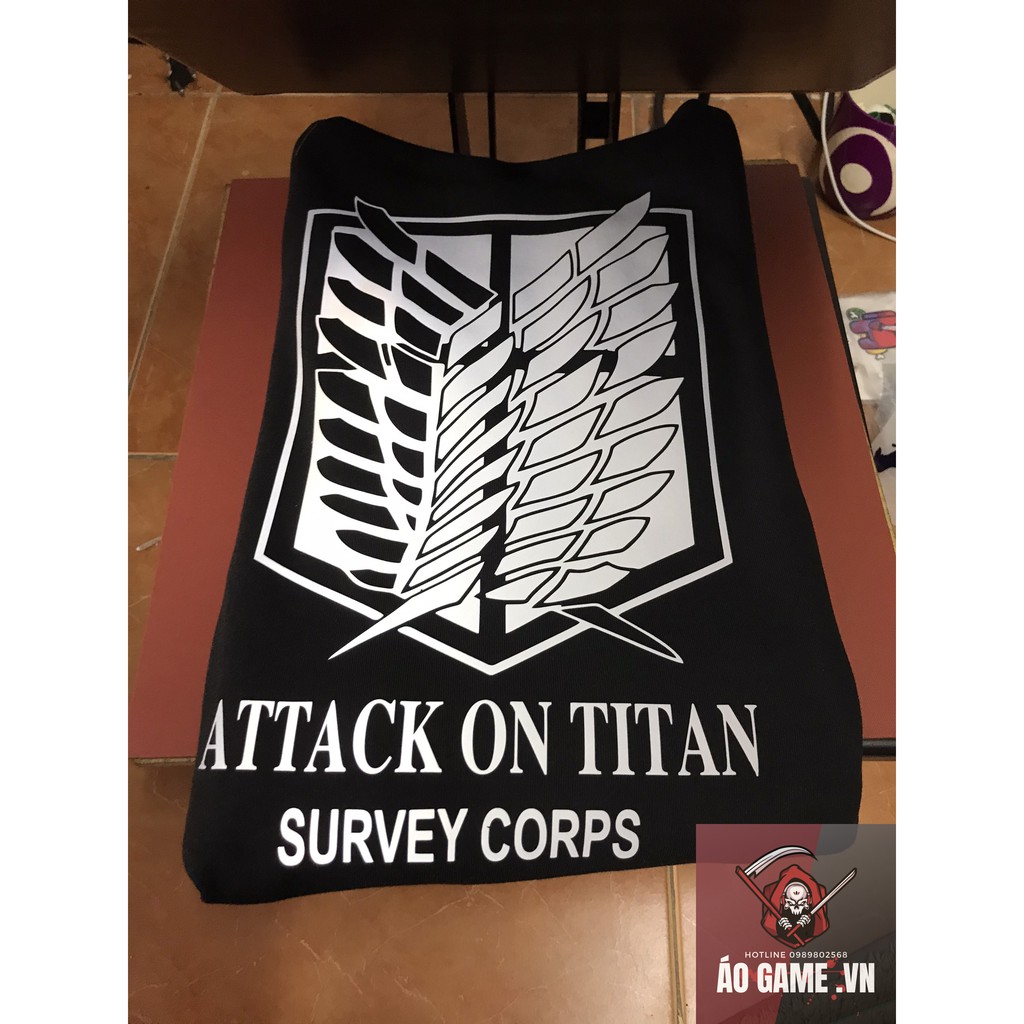 [ VIEO + ẢNH THẬT ] Áo khoác ÁO HOODIE in hình ao game Attack on Titan ĐỘC đẹp nhất TẶNG KÈM BỊT MẶT