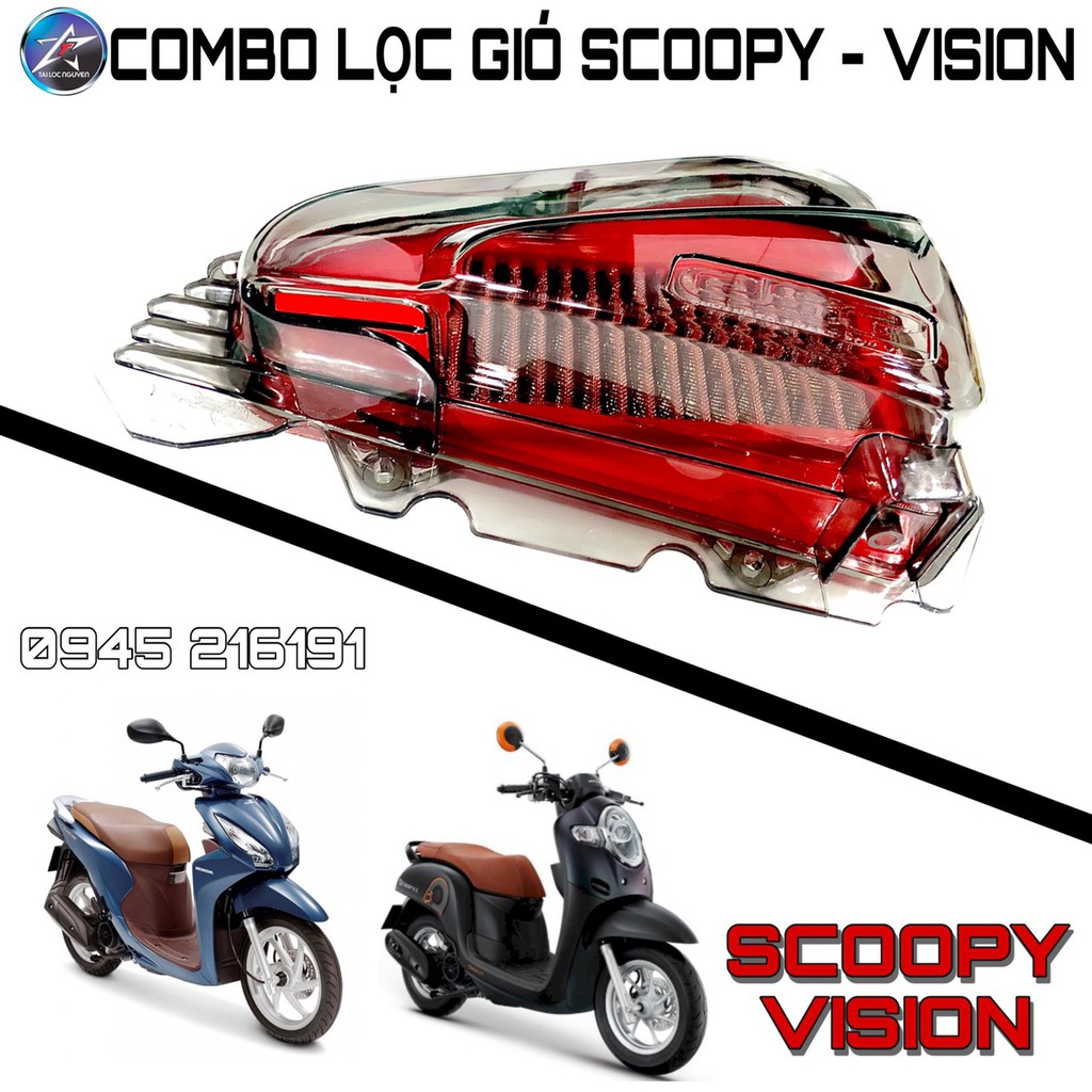 COMBO LỌC GIÓ VÀ ỐP PÔ E TRONG SUỐT SCOOPY 2017-2020