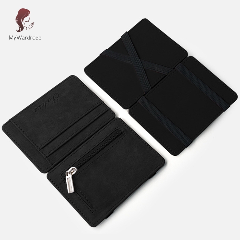 ✨MyWardrobe✨ Men Wallet Small Size Magic Band Solid Color Card Holder Coin Purse