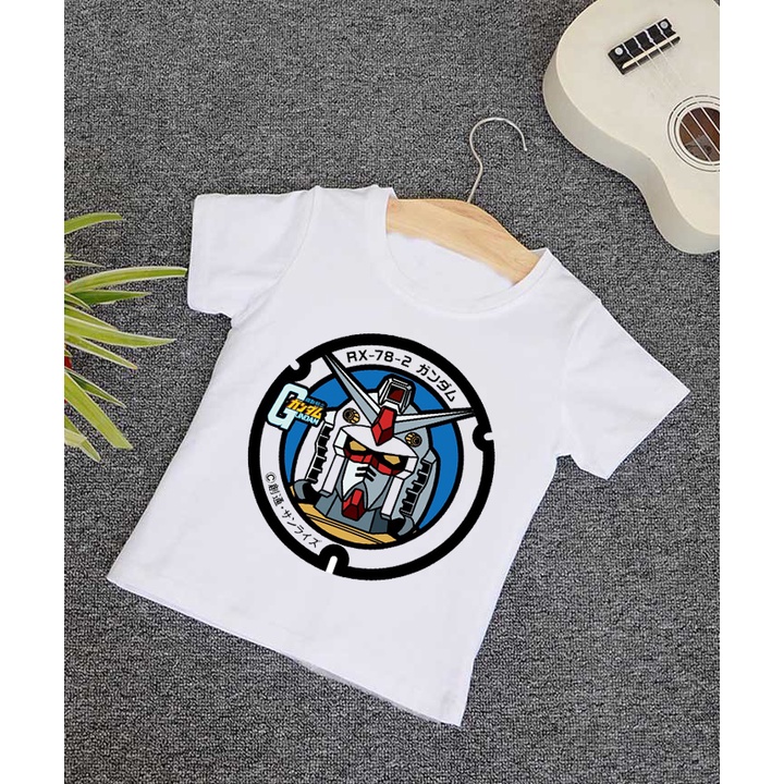 áo gundam thun bé trai hoạt hình dễ thương mát mẻ coton