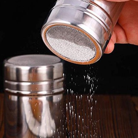 Hũ rắc bột inox 304 socola matcha cacao có nắp đậy